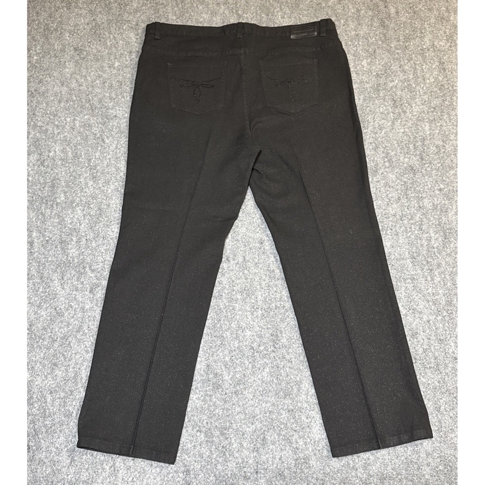 Lauren Jeans Co. Ralph Lauren Black Straight Leg Denim‎ Jeans Women 18W Bedazzle
